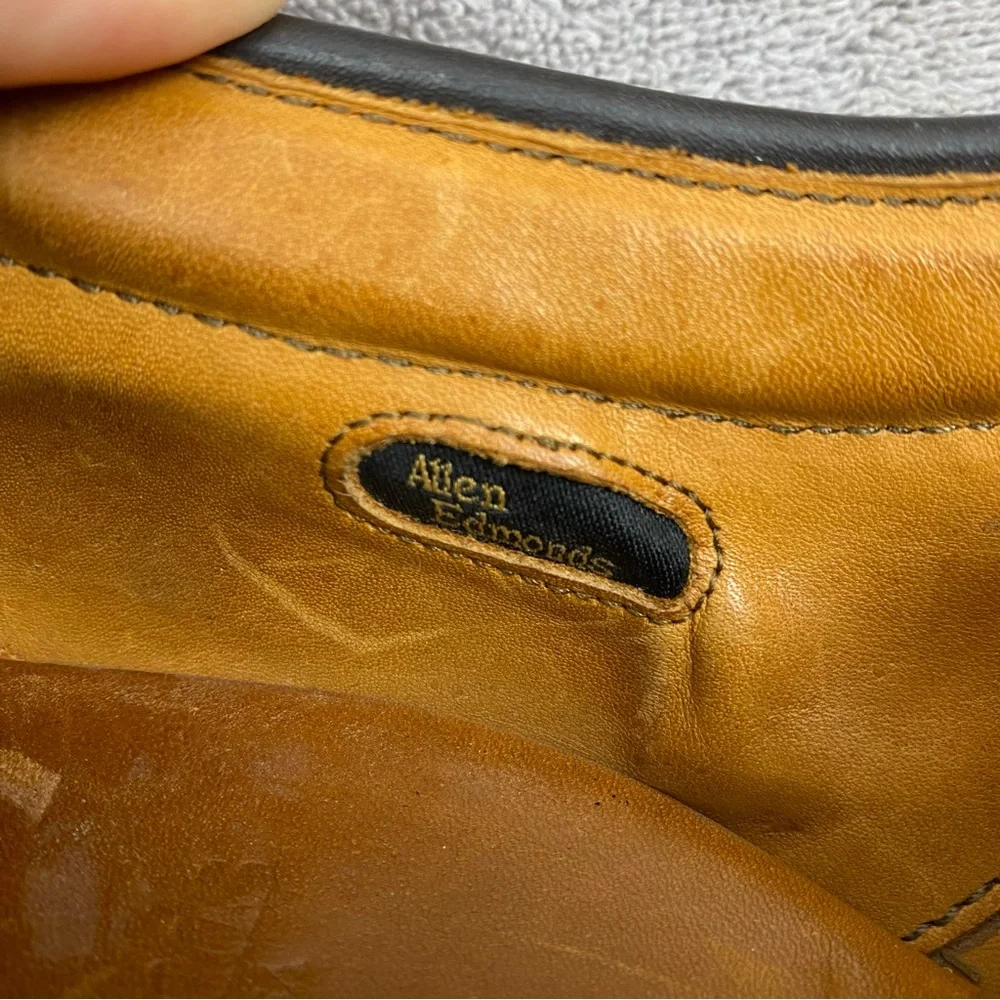 Allen Edmonds Wilbert Men Sz 10 Brown Leather Split Toe Derby Shoes Preppy